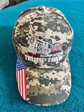 Camo 'All Aboard the Trump Train' Embroidered Cap